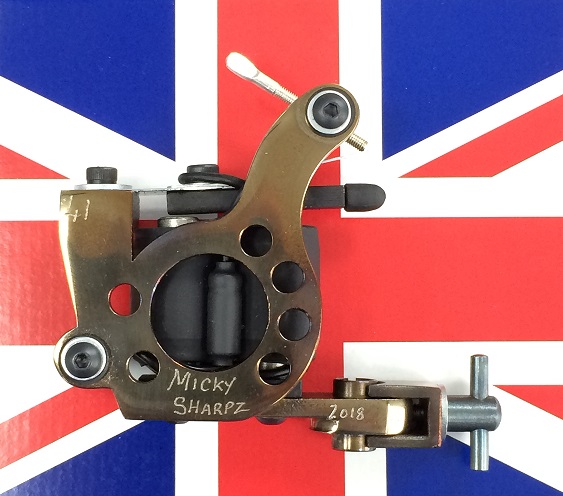 Stainless Steel T Dial Tattoo Machine - Oil Blacked